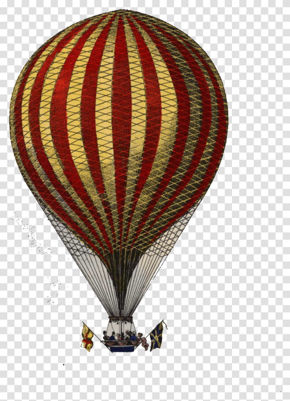 Old Hot Air Balloon, Aircraft, Vehicle, Transportation, Person Transparent Png