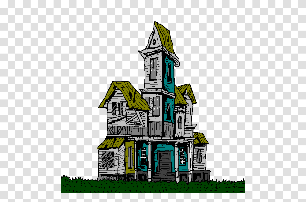 Old House Clipart Spooky, Building, Housing, Spire, Tower Transparent Png