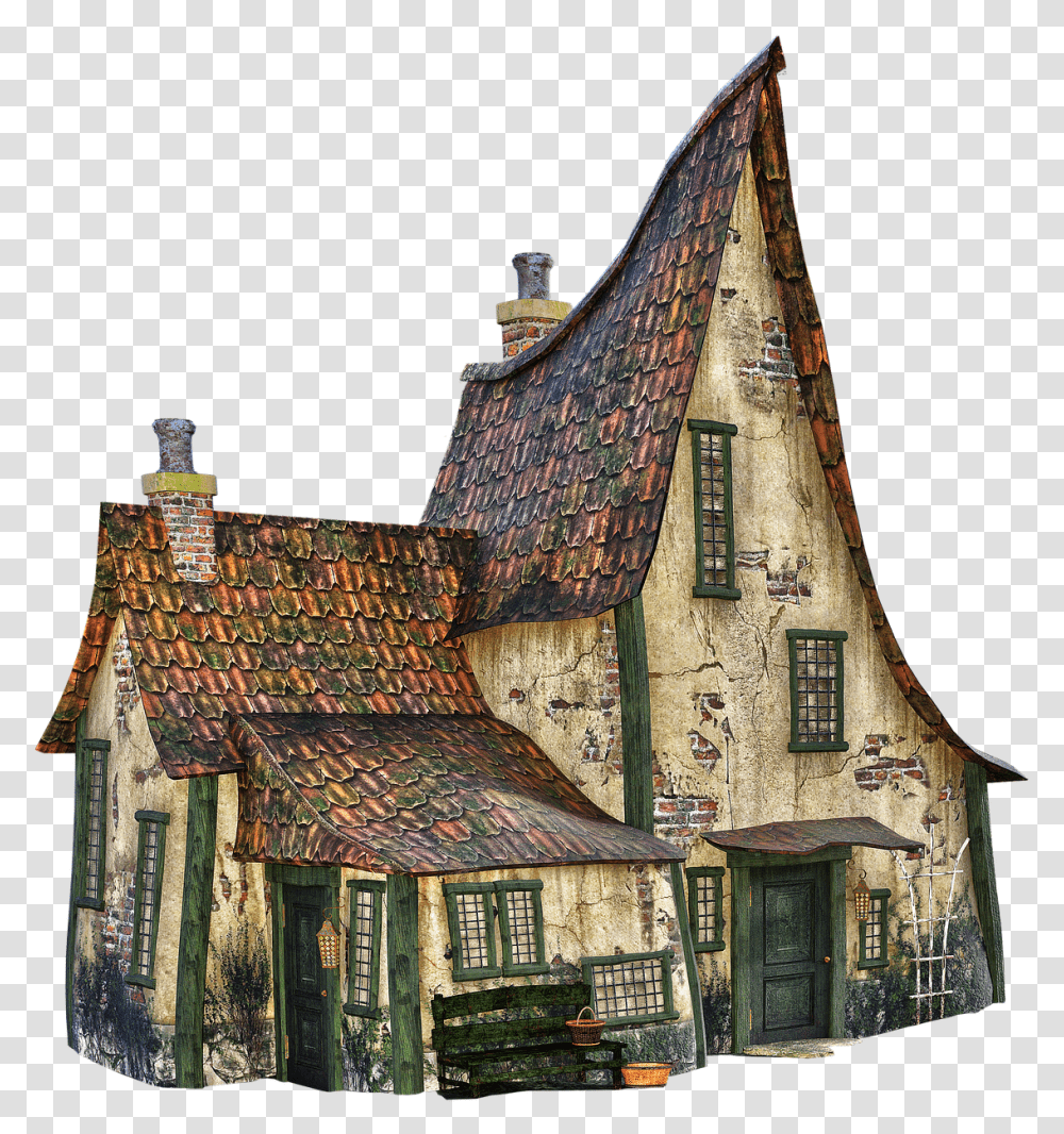 Old House Witchs Halloween Old House Illustration, Nature, Roof, Outdoors, Building Transparent Png
