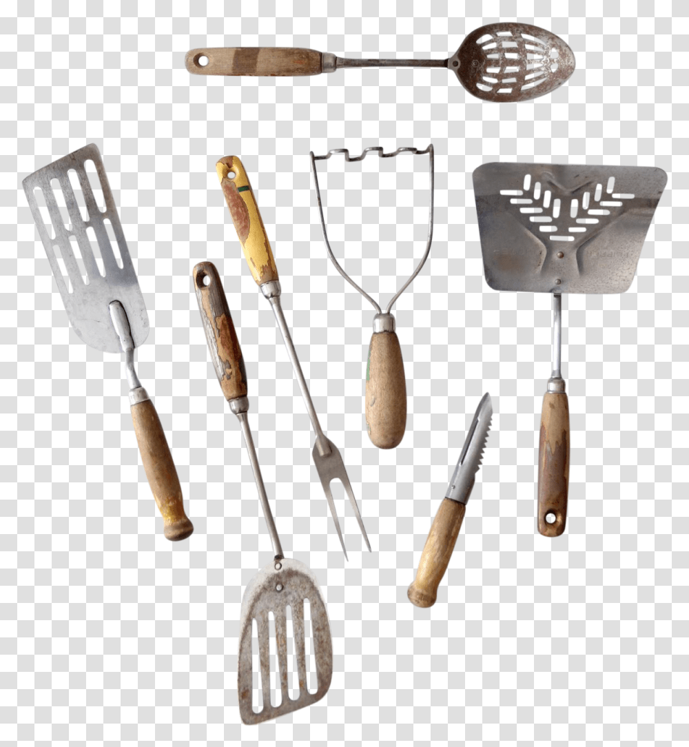 Old Kitchen Utensils Trowel, Fork, Cutlery, Tool, Hoe Transparent Png