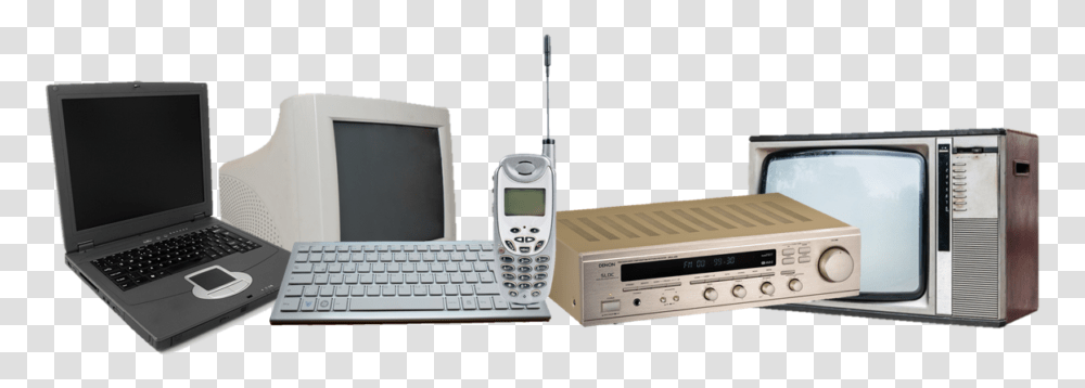 Old Laptop Computer Tv And Phone Gadget, Computer Keyboard, Computer Hardware, Electronics, Pc Transparent Png