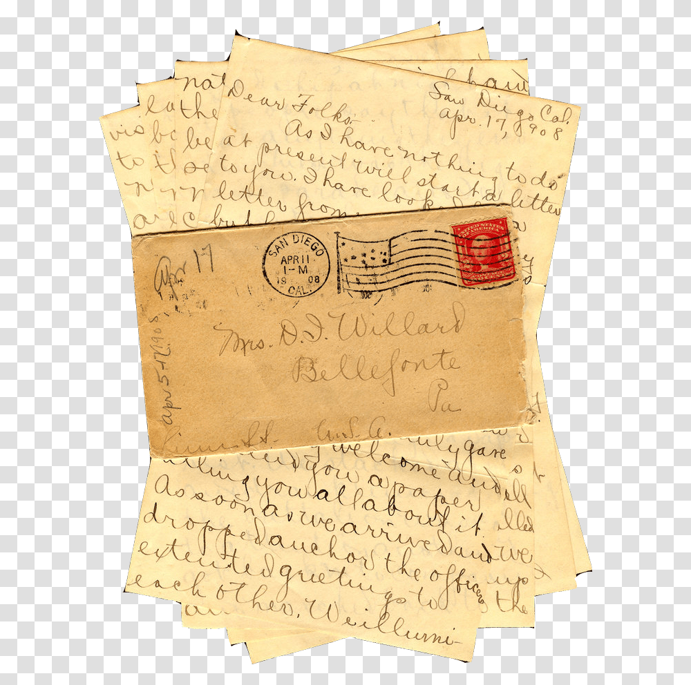 Old Letter, Book, Page, Handwriting Transparent Png