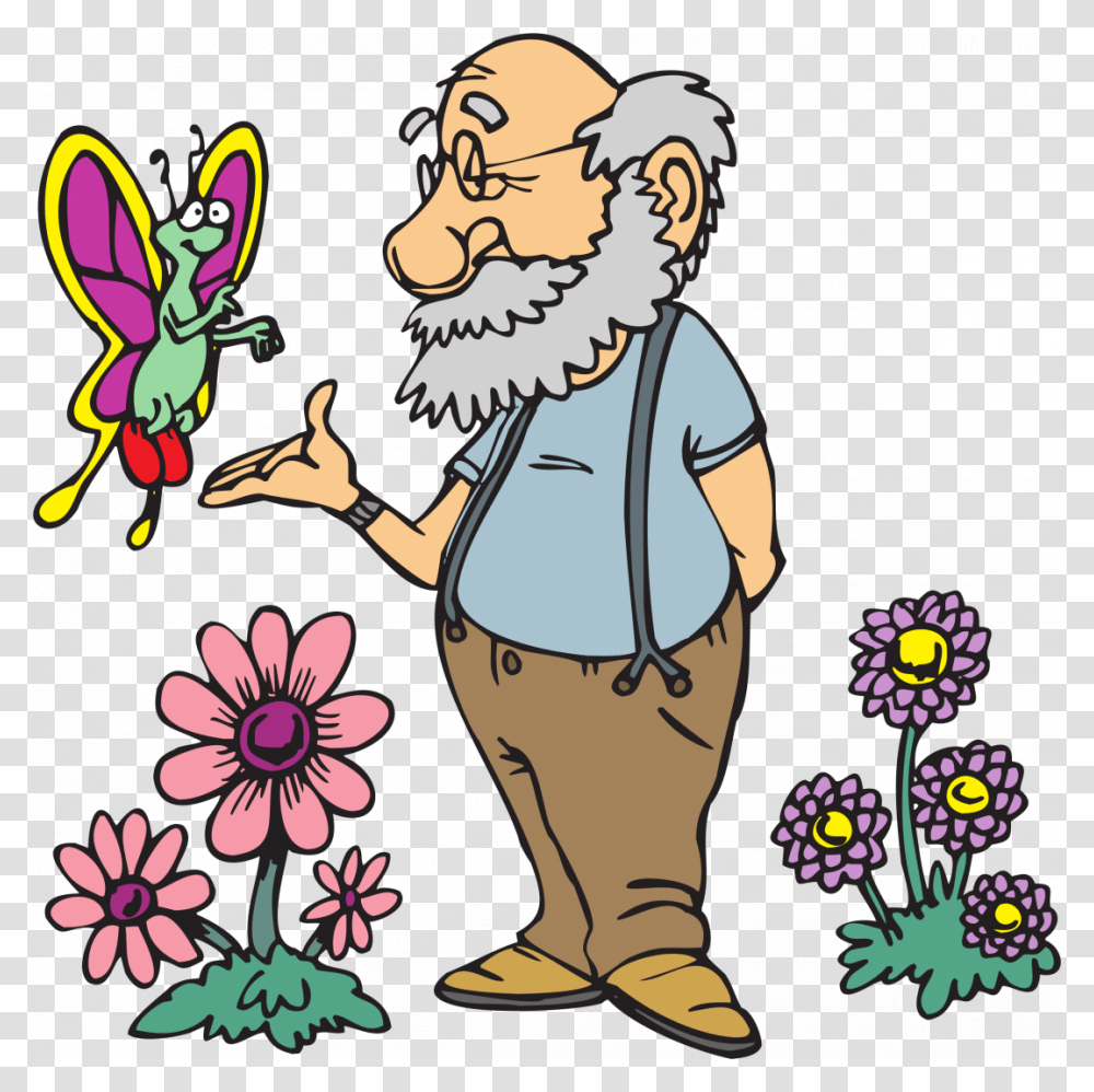 Old Man Cartoon Character Vector Bald Painting With Glasses Cowboy, Person, Floral Design, Pattern Transparent Png