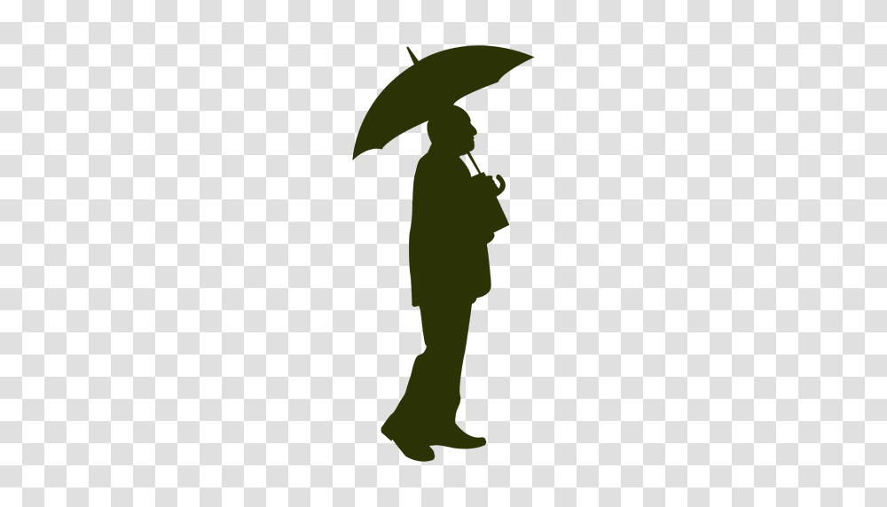 Old Man Holding Umbrella, Silhouette, Apparel, Person Transparent Png