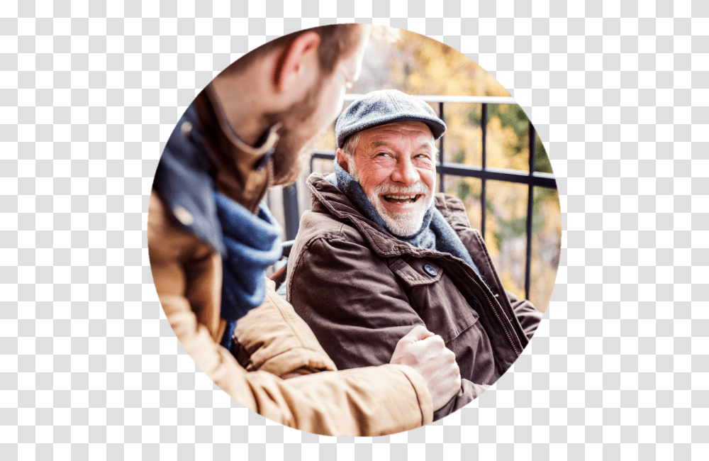 Old Man Laughing At Young Download Dia Dos Pais Erva Mate, Face, Person, Jacket Transparent Png