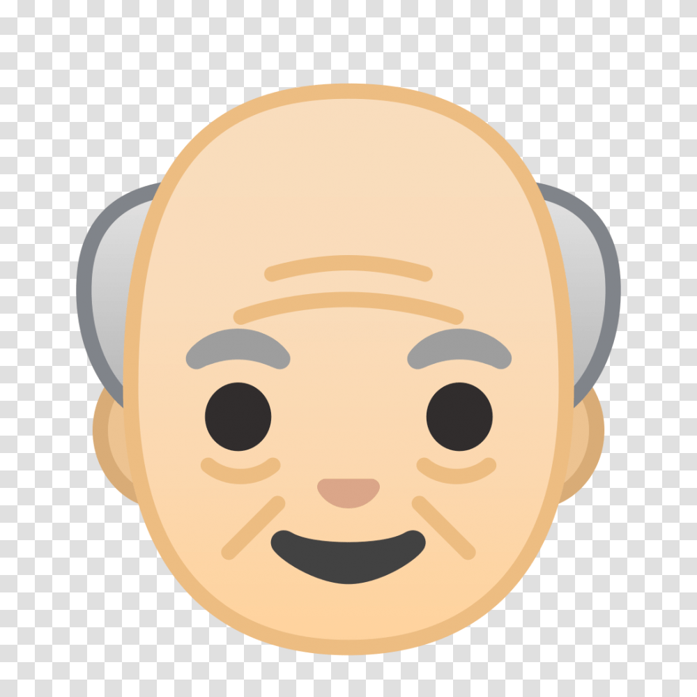 Old Man Light Skin Tone Icon Noto Emoji People Faces Old Man Emoji, Head, Plant, Rattle, Room Transparent Png