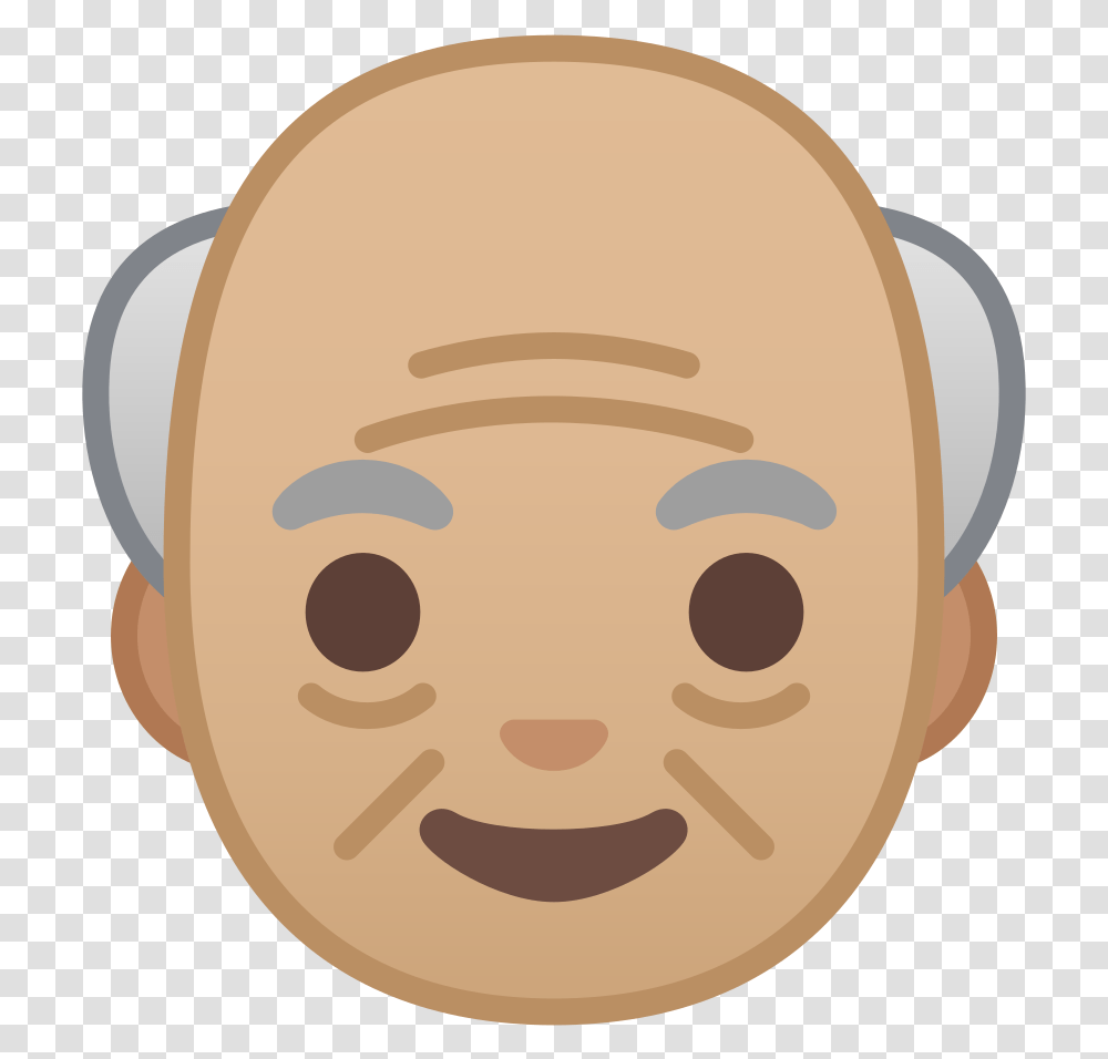 Old Man Medium Light Skin Tone Icon Old Man Emoji, Head, Face, Mouth, Lip Transparent Png