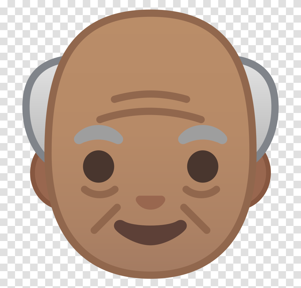 Old Man Medium Skin Tone Icon Old Man Emoji, Head, Face, Smile, Jaw Transparent Png