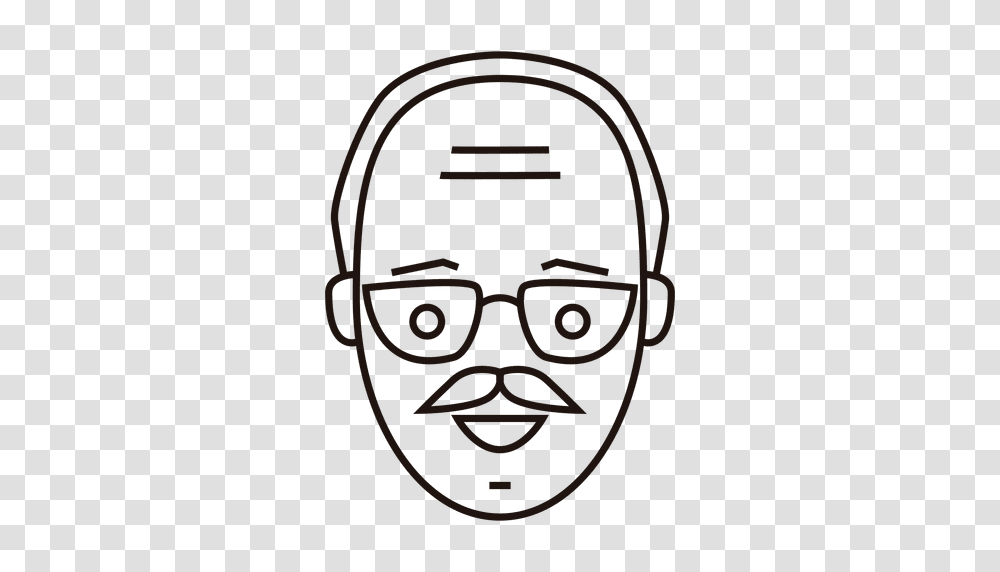 Old Man Mild Glance Mustache, Head, Face, Drawing Transparent Png
