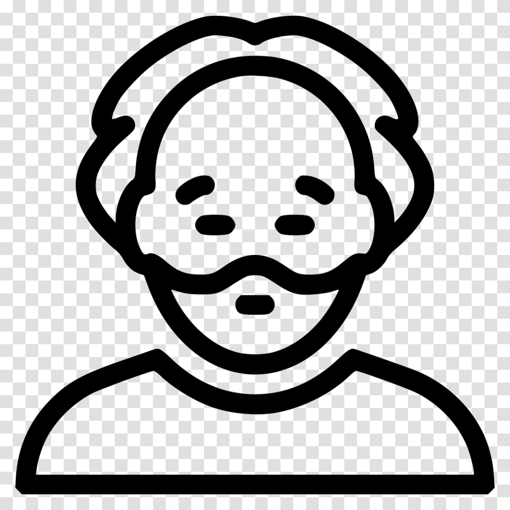 Old Man Old Man Icon Black And White, Stencil, Label Transparent Png