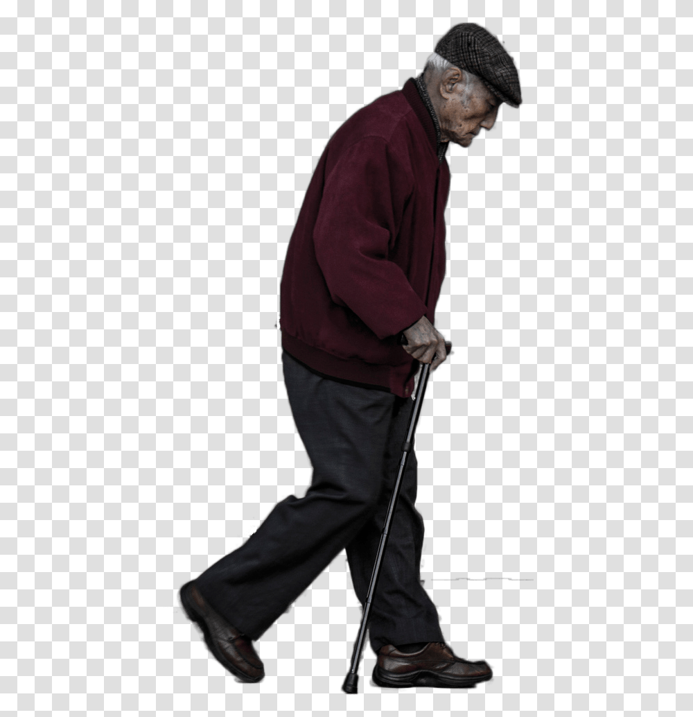 Old Man Old Man With Stick, Person, Sweater, Sweatshirt Transparent Png