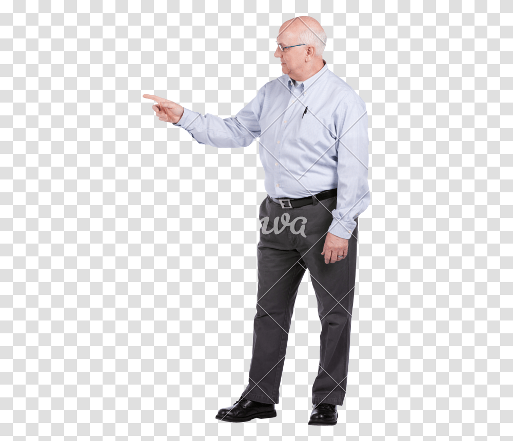 Old Man Standing Pointing, Person, Shirt, Pants Transparent Png