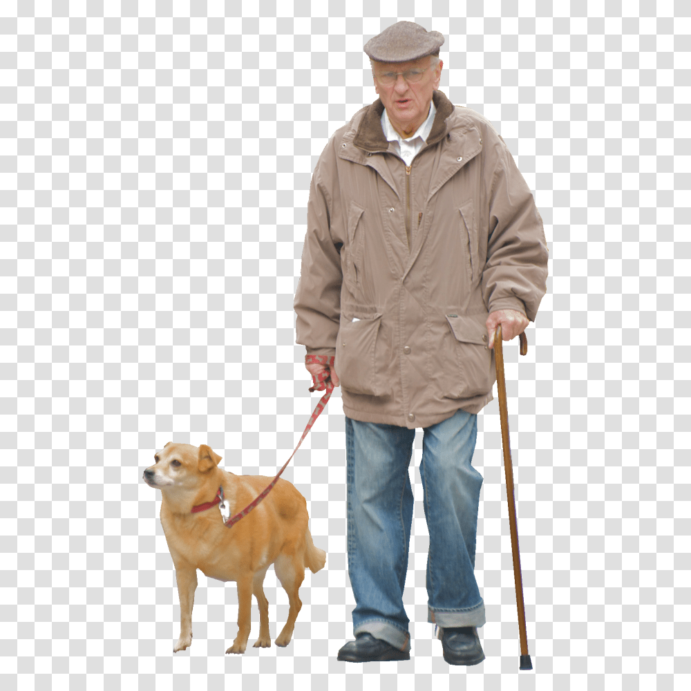 Мужчина с собакой в полный рост