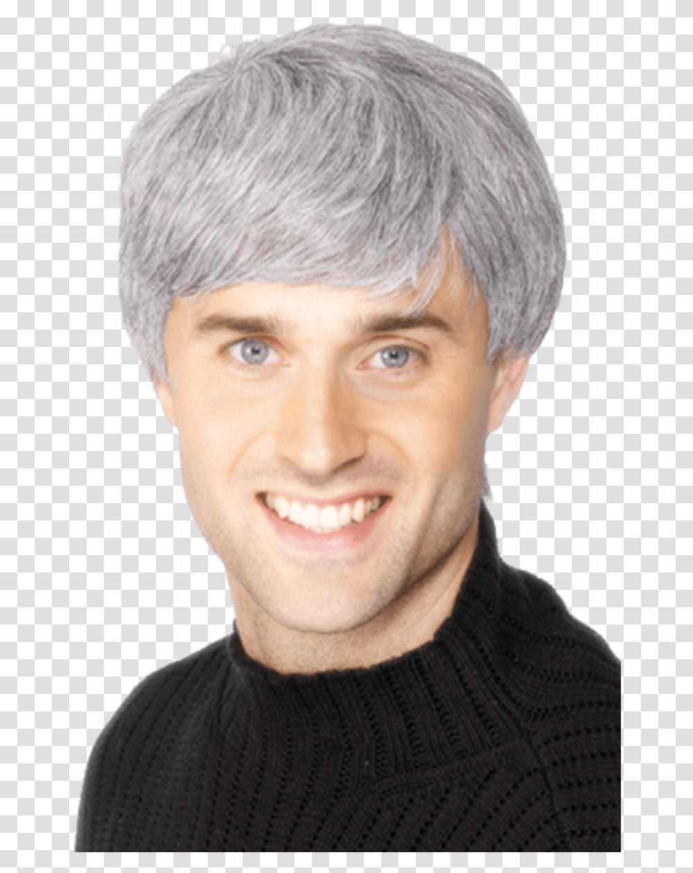 Old Man Wig Dad With Grey Hair, Sweater, Apparel, Person Transparent Png