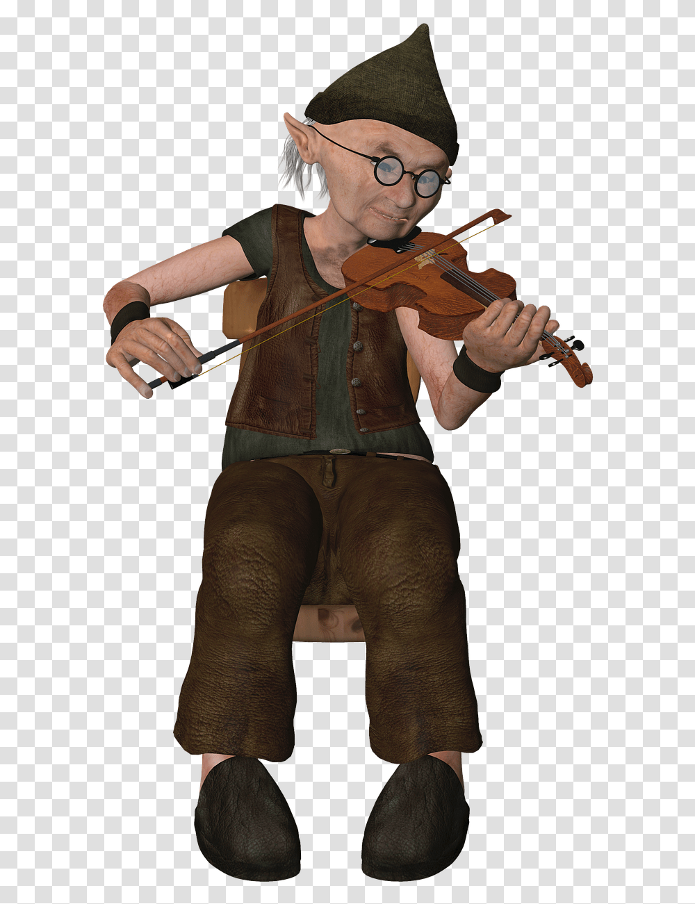 Old Man With A Violin In His Hands Cartoon, Person, Human, Leisure Activities, Musical Instrument Transparent Png
