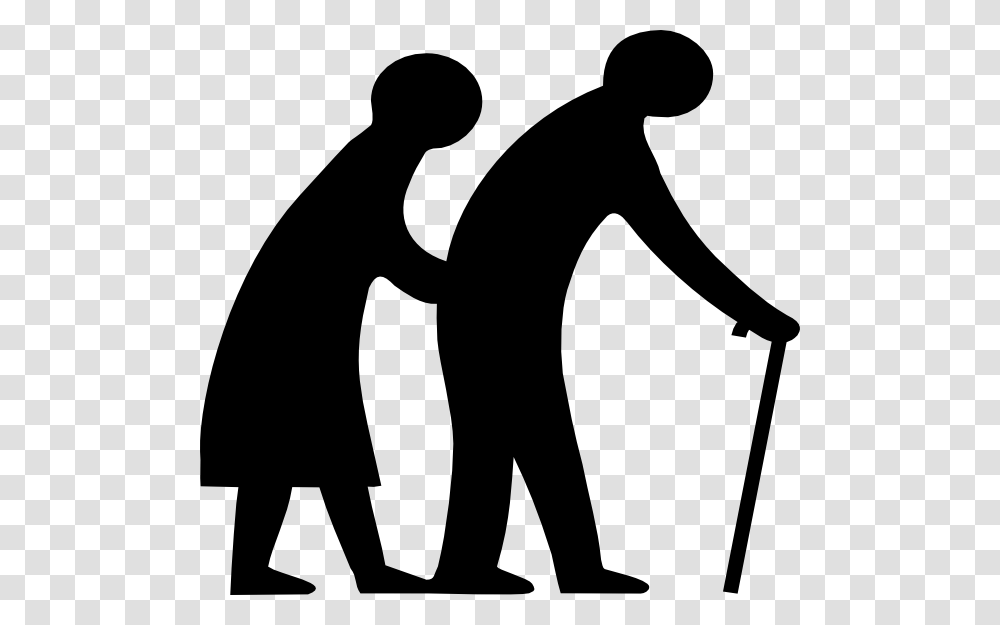 Old Parents Walking Clip Art, Silhouette, Person, Human, Kneeling Transparent Png