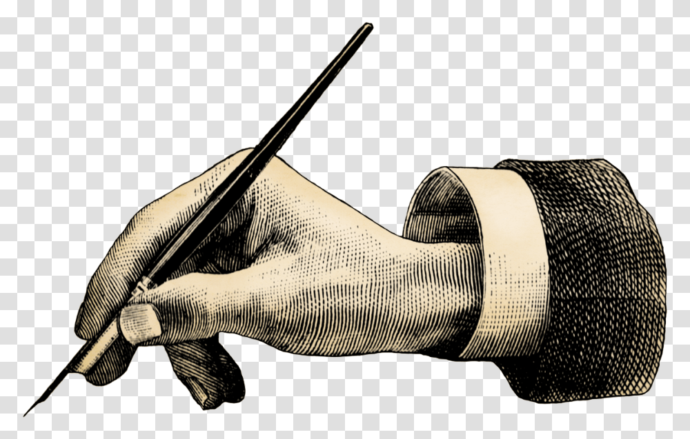 Old Pen With Hand, Drawing, Duel, Fish Transparent Png