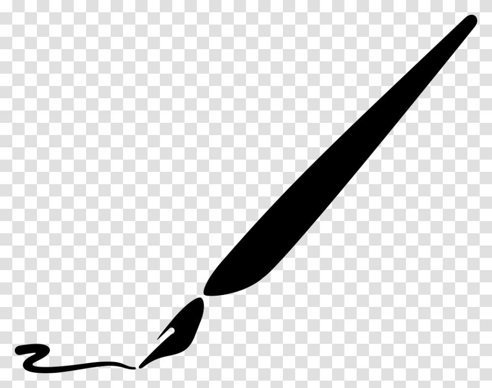 Old Pen Writting Icon Free Download, Silhouette, Baseball Bat, Photography, Stencil Transparent Png