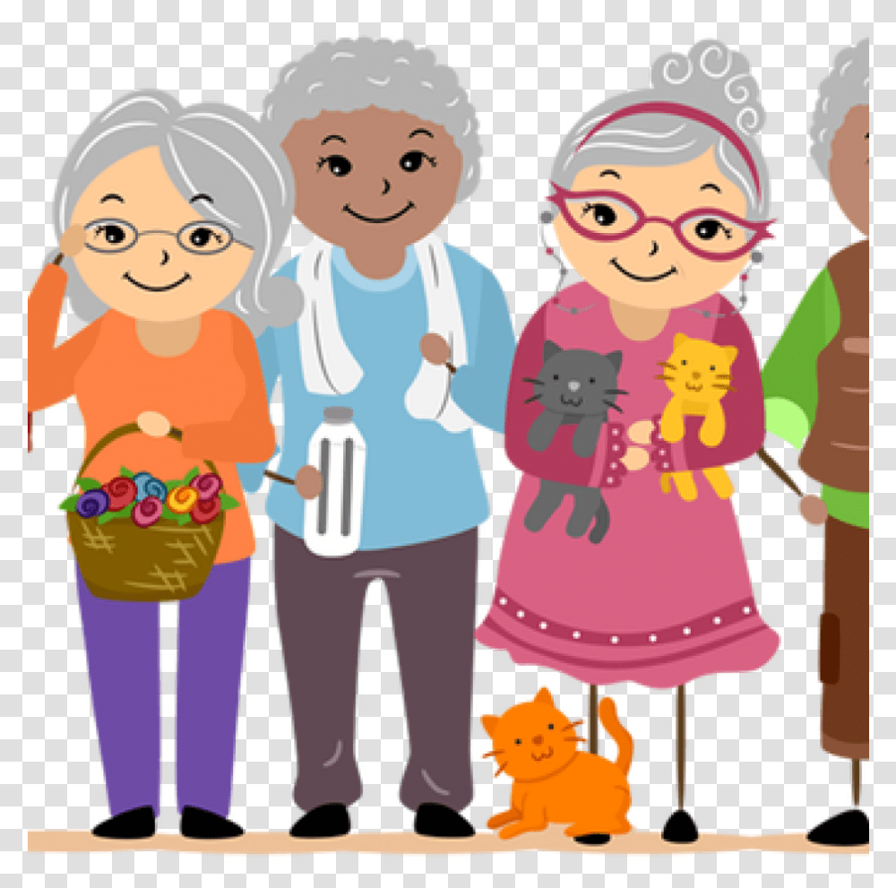 Old People Clipart Old People Clip Art And Information Senior Citizen Clip Art, Person, Human, Family, Drawing Transparent Png
