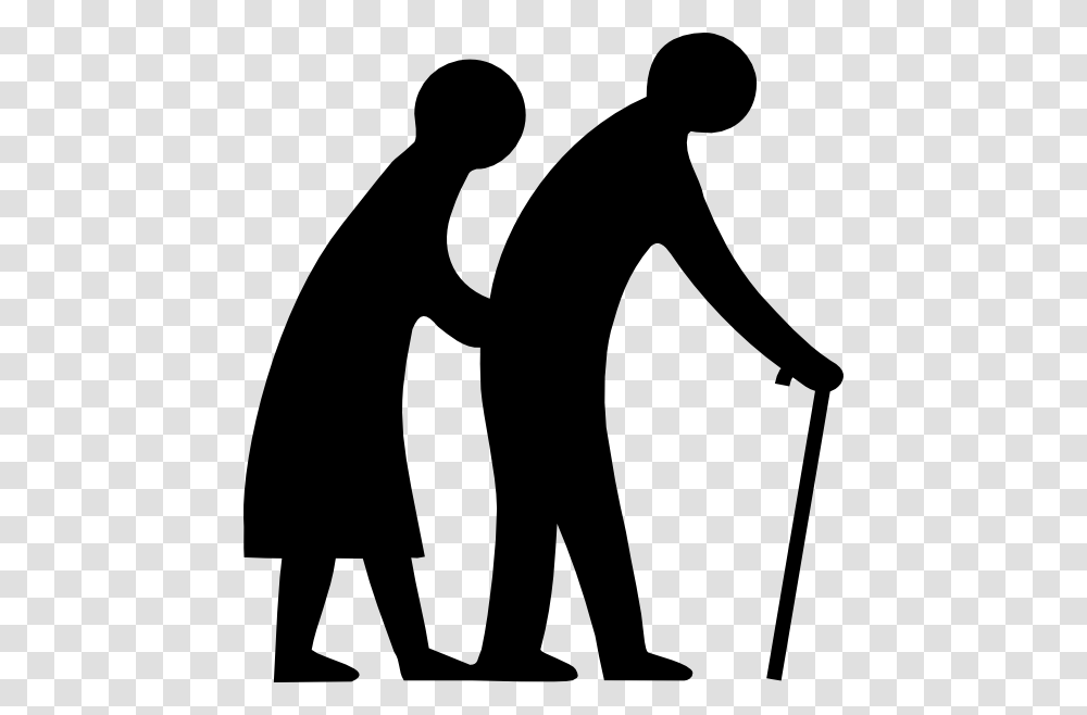 Old People Clipart, Silhouette, Person, Human, Kneeling Transparent Png