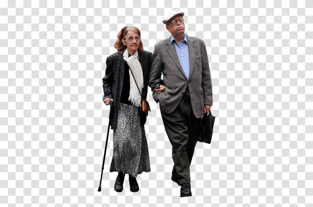 Old People Walking, Suit, Overcoat, Person Transparent Png