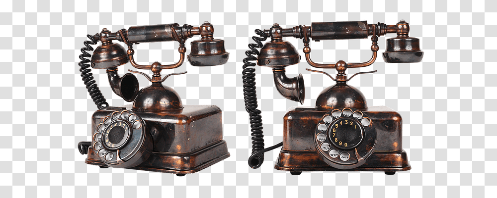Old Phone Technology, Electronics, Dial Telephone, Bronze Transparent Png