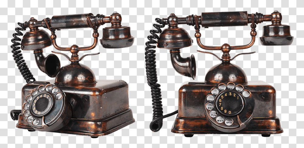 Old Phone Background, Electronics, Dial Telephone, Bronze Transparent Png
