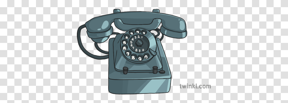 Old Phone Illustration Twinkl Corded Phone, Electronics, Dial Telephone Transparent Png