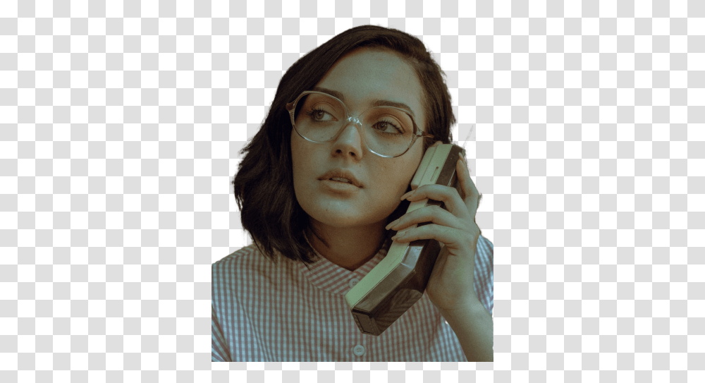 Old Phone Lady With Lady On Phone, Glasses, Accessories, Accessory, Person Transparent Png
