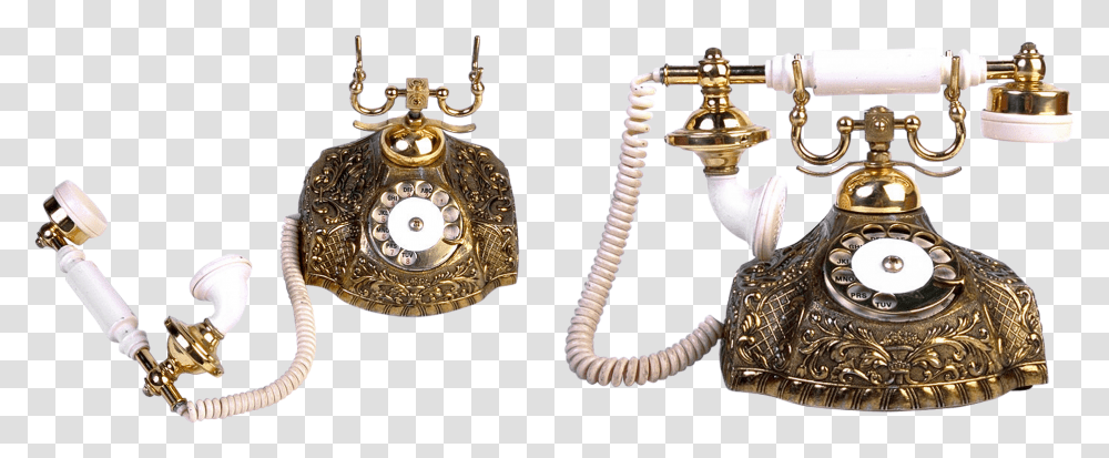 Old Phone Link Call Vintage Telephone Tubeold Old Telephone Gold, Electronics, Dial Telephone, Accessories, Accessory Transparent Png