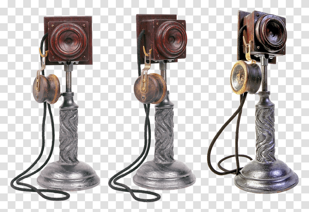 Old Phone Link Telephone Full Size Download Telephone, Bronze, Lighting, Electronics, Lamp Transparent Png
