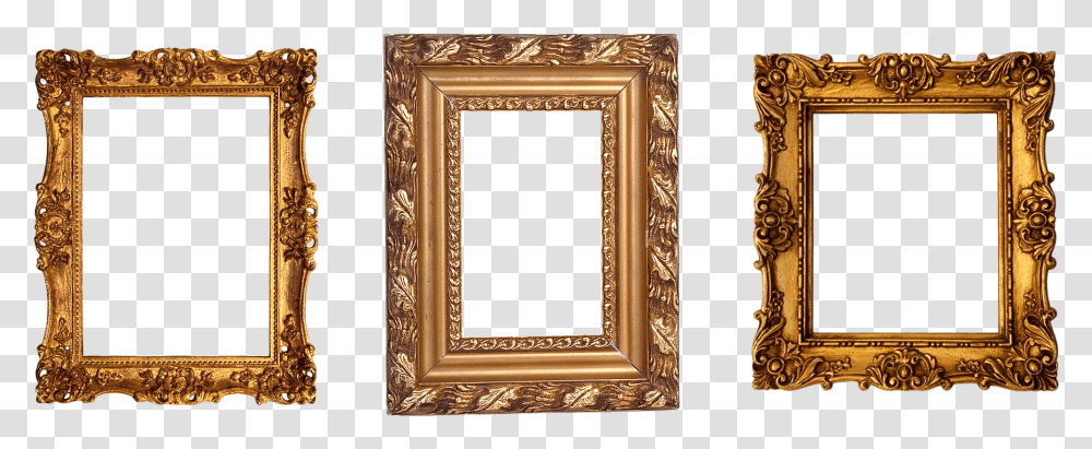 Old Photo Frame Frame, Mirror, Bronze, Gold Transparent Png