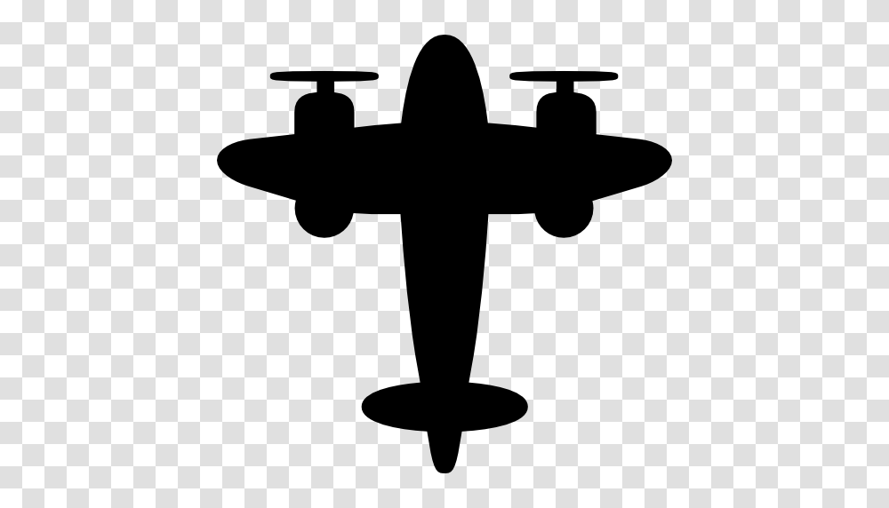 Old Plane With Two Helix, Silhouette, Cross Transparent Png