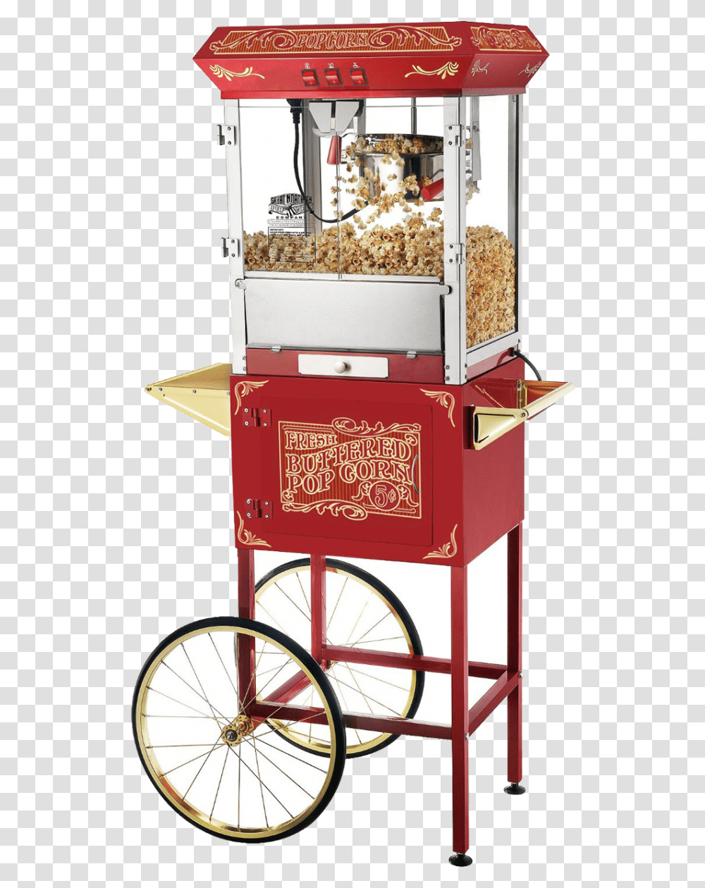 Old Popcorn Popper, Wheel, Machine, Food, Gas Pump Transparent Png