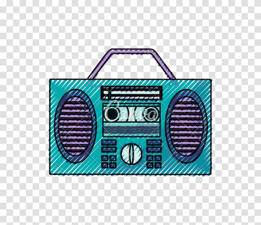 Old Radio Stereo Sketch, Electronics, Cassette Player, Tape Player, Scoreboard Transparent Png