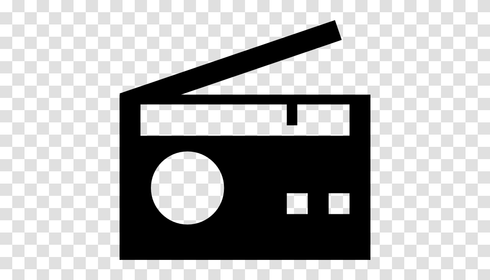 Old Radio With Antenna Inclined Icon Free Of Strong Glyph Set, Gray, World Of Warcraft Transparent Png