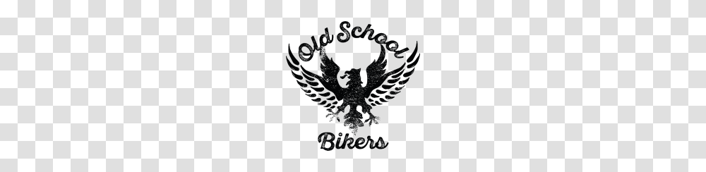 Old School Bikers Eagle Wings Inscription, Emblem, Logo, Trademark Transparent Png