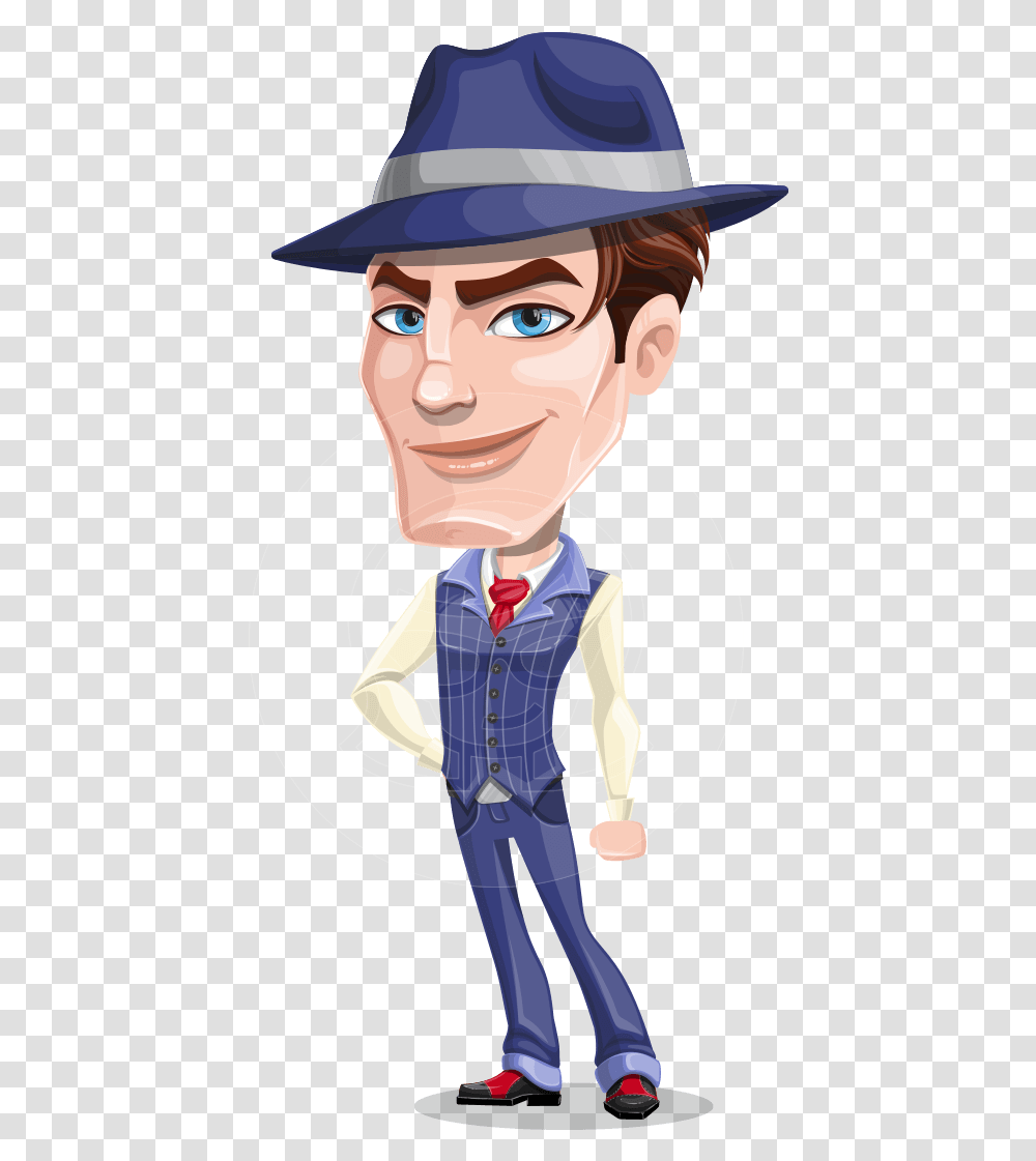 Old School Gangster With Hat Cartoon Vector Character Girl Gangster Cartoon, Person, Human, Apparel Transparent Png