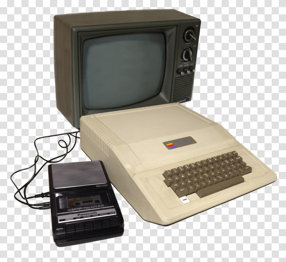 Old School Tv Apple Ii Cassette Drive, Pc, Computer, Electronics, Computer Keyboard Transparent Png