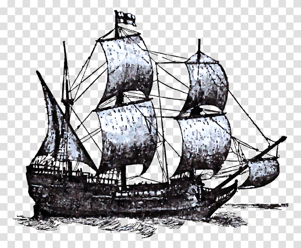 Old Ship Background Download Mayflower Ship, Sphere, Crystal, Spider Web, Light Transparent Png