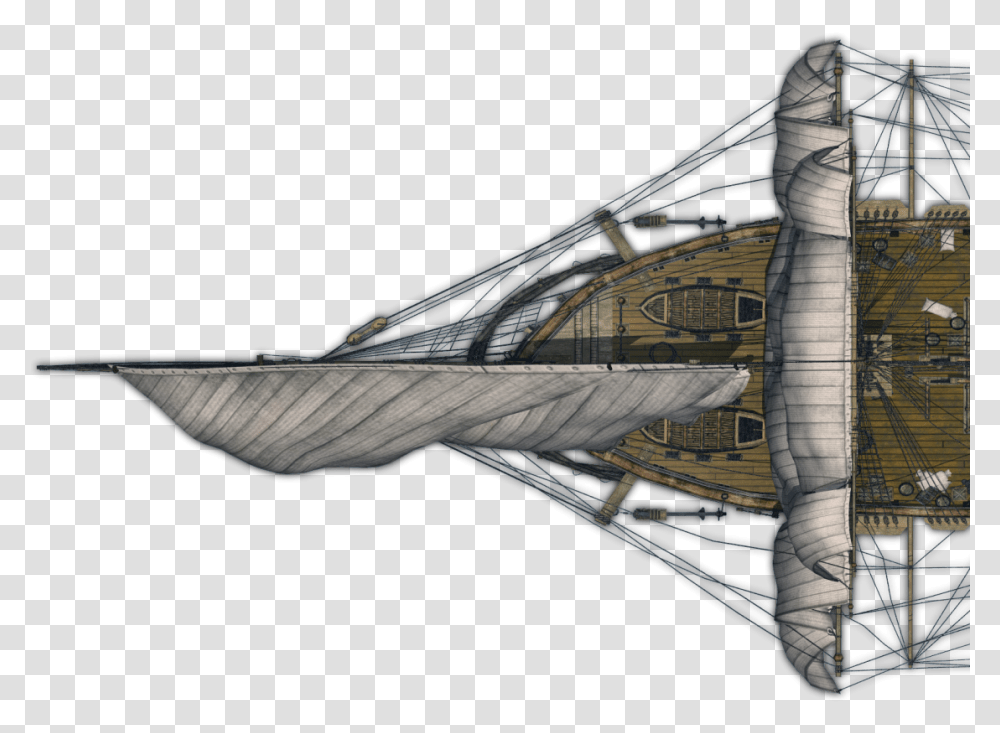 Old Ship Top View, Aircraft, Vehicle, Transportation, Spaceship Transparent Png