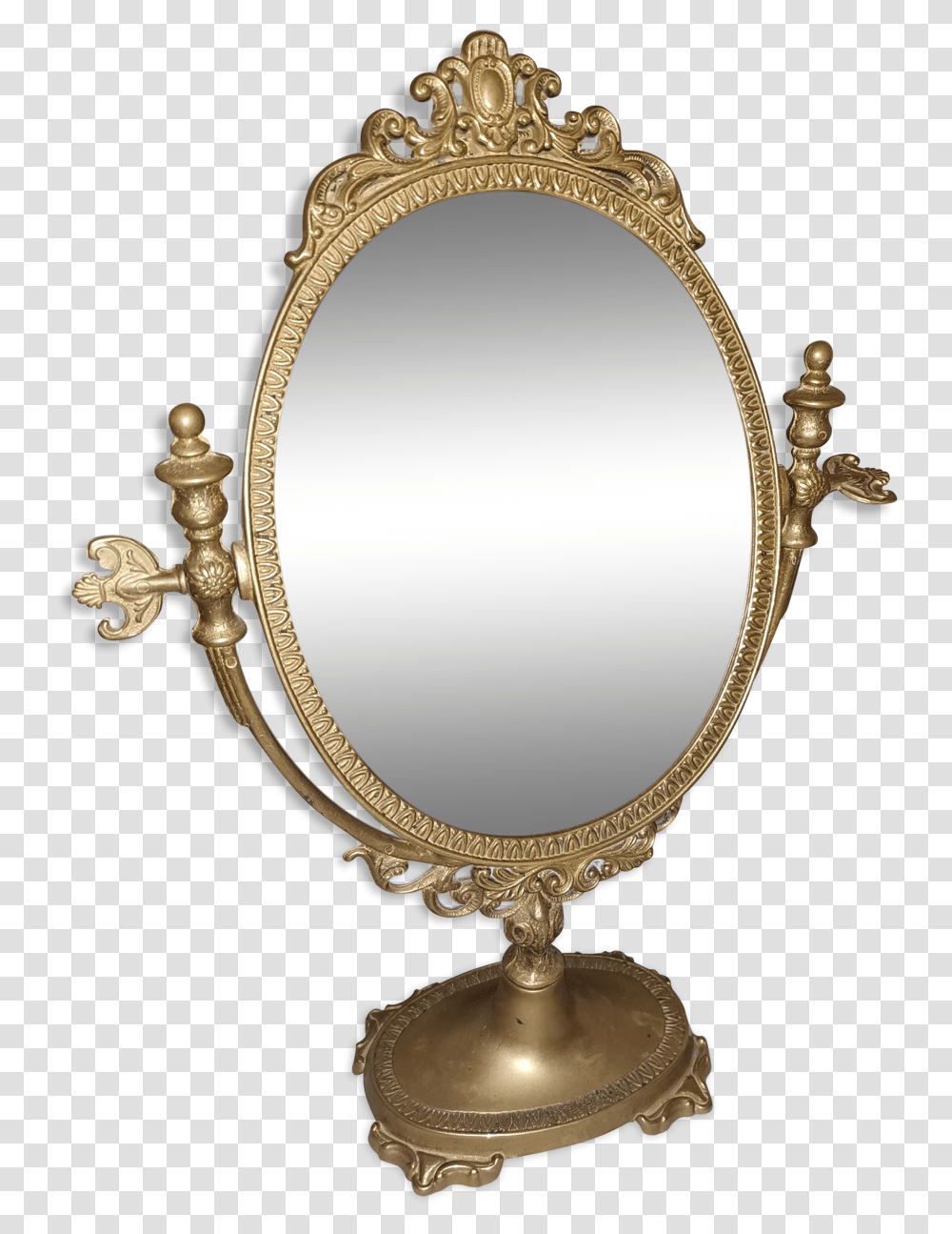 Old Standing Mirror Swivelling 28x39cmSrc Https Miroir Pivotant Ancien, Bronze Transparent Png