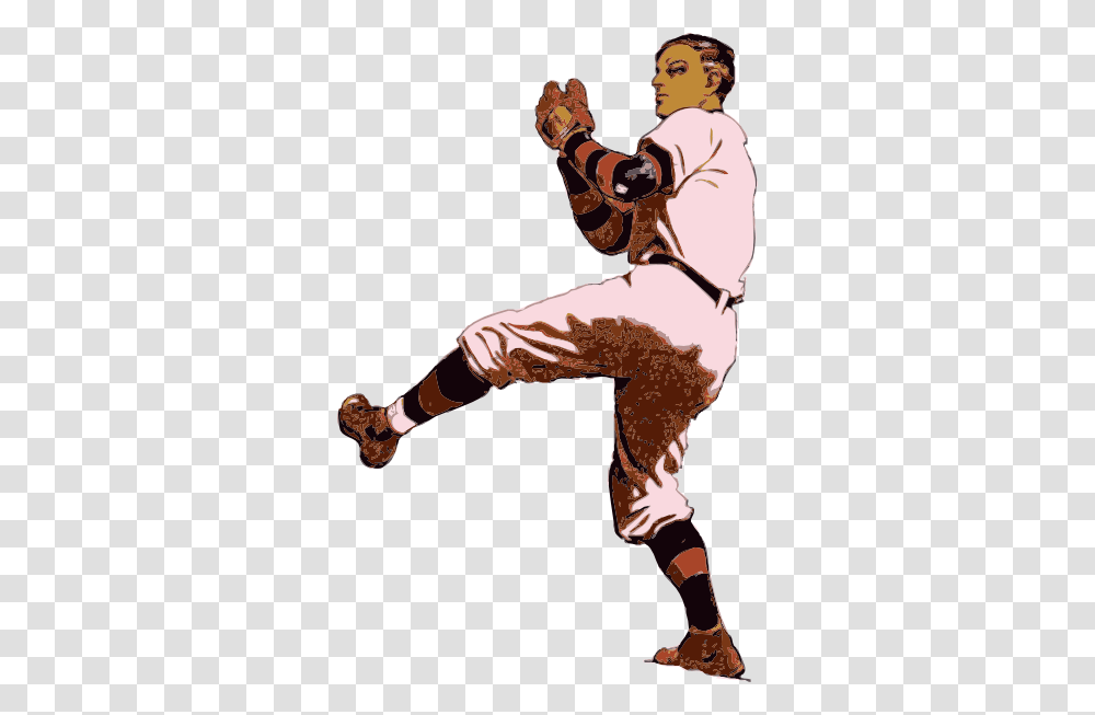 Old Time Pitcher Clip Art, Person, Human, Kicking, Sport Transparent Png