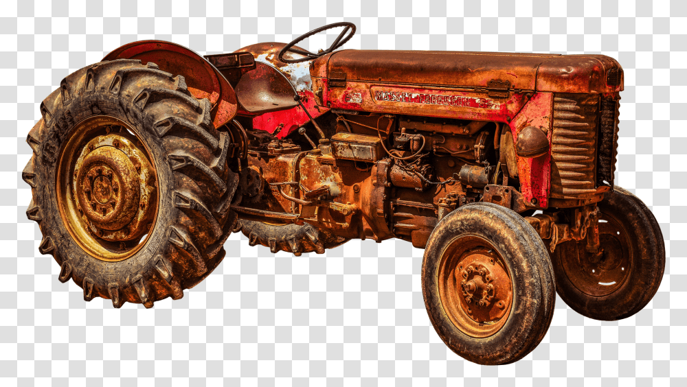Old Tractor, Machine, Motor, Engine, Tire Transparent Png