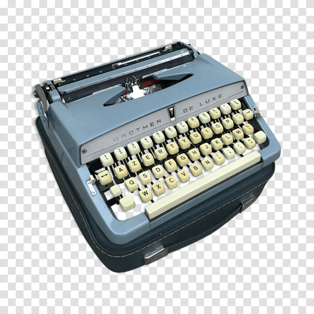 Old Typewriter Brother Of Luxury Metal Blue, Computer Keyboard, Computer Hardware, Electronics, Cooktop Transparent Png