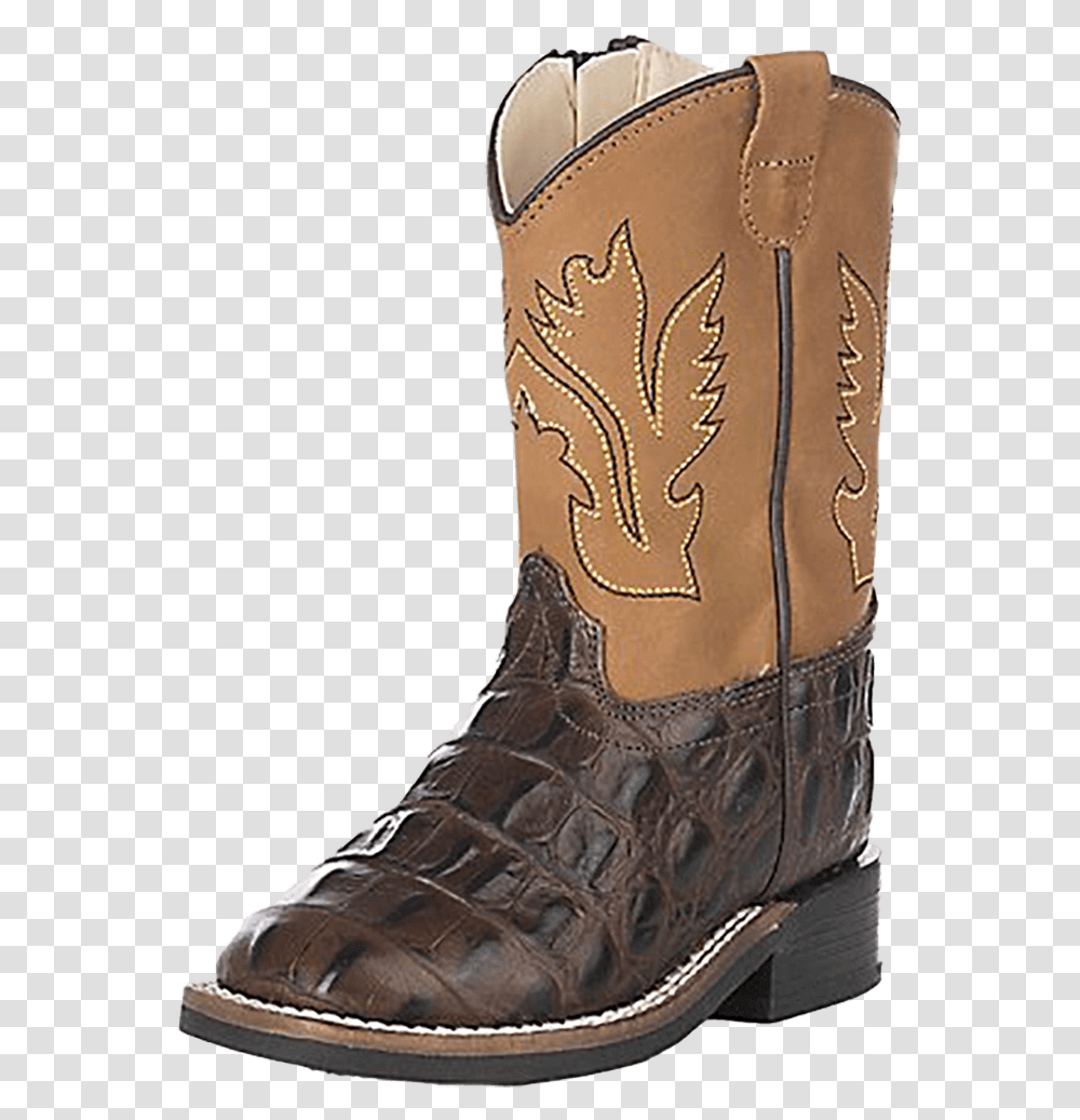 Old West Infant Square Toe Gator Print Cowboy Boot Gator Print Boots, Shoe, Footwear, Apparel Transparent Png