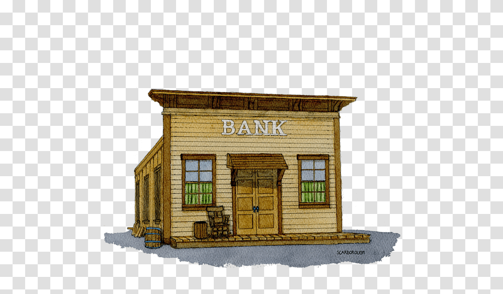 Old Western Bank, Housing, Building, Nature, House Transparent Png