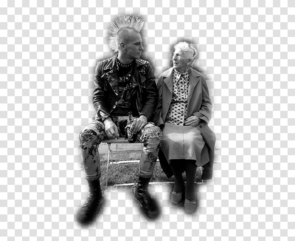 Old Woman And Punk, Person, Chair, Furniture Transparent Png