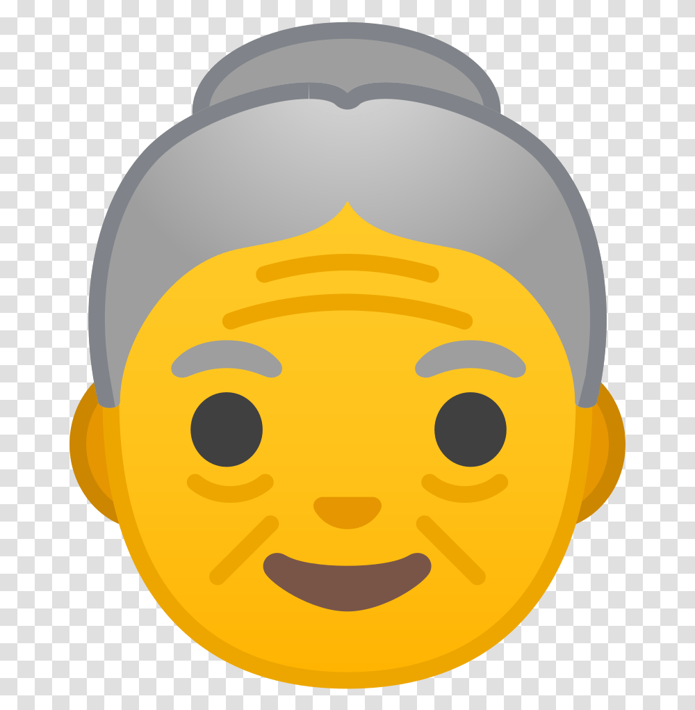 Old Woman Icon Old Woman Emoji, Apparel, Face, Head Transparent Png
