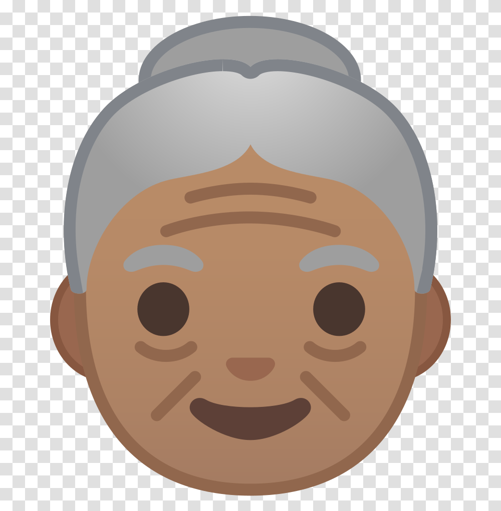 Old Woman Medium Skin Tone Icon Old People Emoji, Head, Face, Mouth, Lip Transparent Png